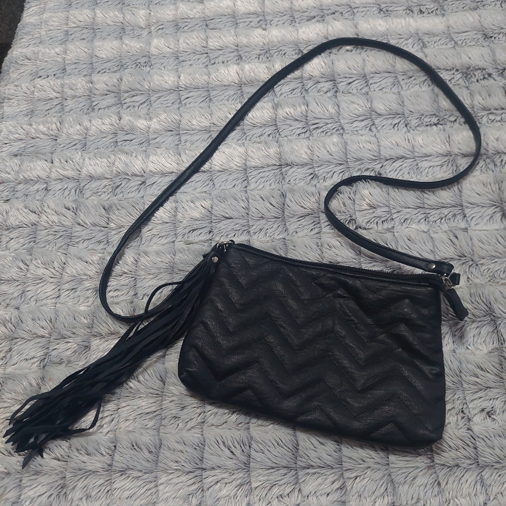 Small black quilted handbag